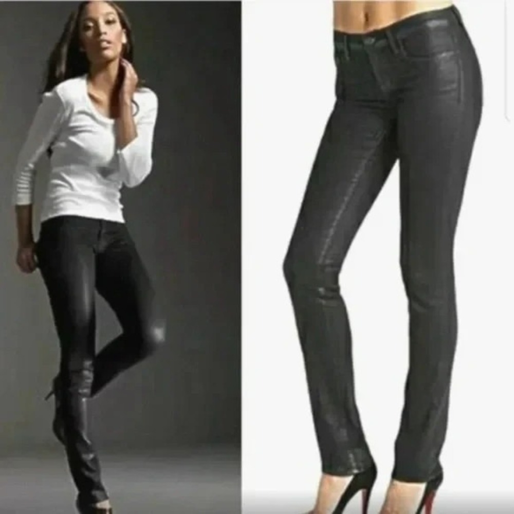 J Brand Jeans Womens 27 Dark Wash Coated Pencil Leg Venom Skinny Stretch USA‎
